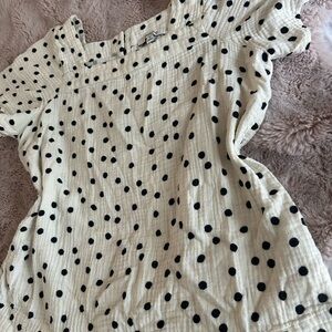 MADEWELL Polka Dot Puff Sleeve Top